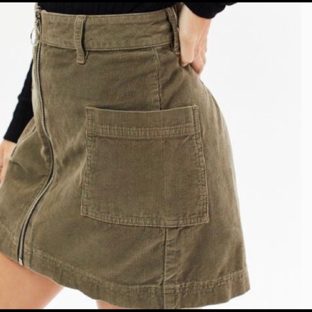 Pacsun Zipper Green Mini Skirt